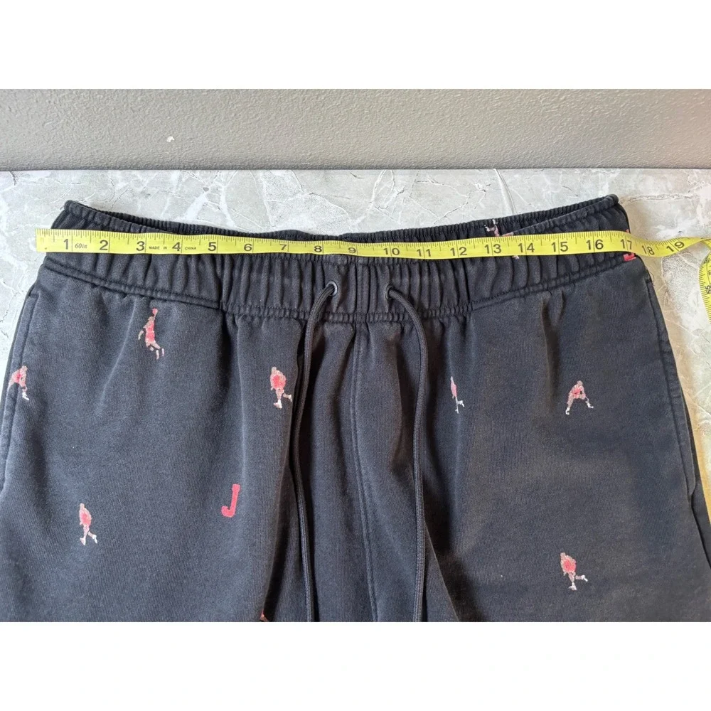Jordan Mens XXL Black All Over Jumpman Logo Fleece Jogger Sweatpants Drawstring